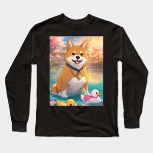 Shiba cute adventure Long Sleeve T-Shirt